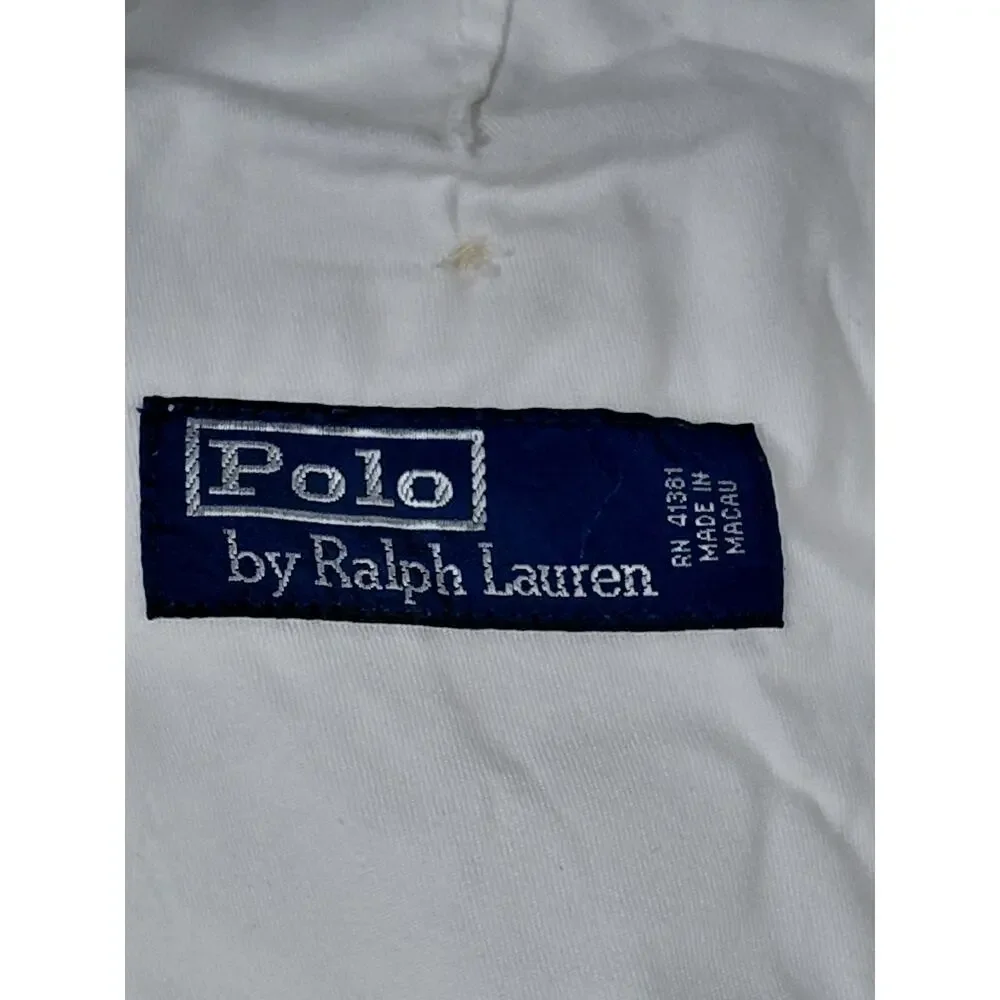 Polo by Ralph Lauren 100% Cotton Pants White Solid Woven Men Size 36 /30